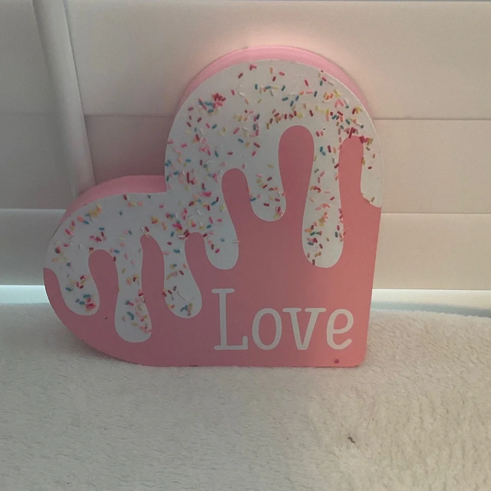 Pink Heart Love Sign Decor